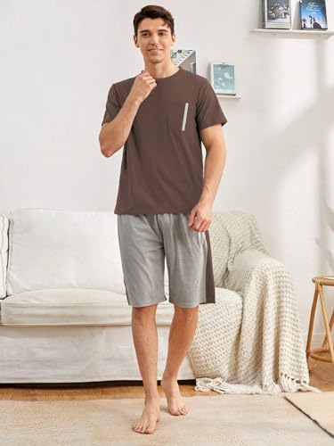 Image of Men's Pyjama Set || T-Shirt and Shorts Set for Men || Night Wear for Men || Night Suit for Men (Cord-04-07)