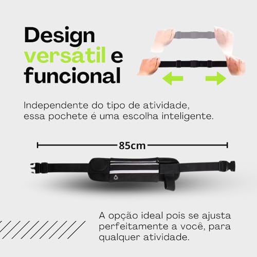 Pochete Esportiva Slim Fitness Impermeável Cintura Antifurto para Caminhada Corrida Academia Bike Po