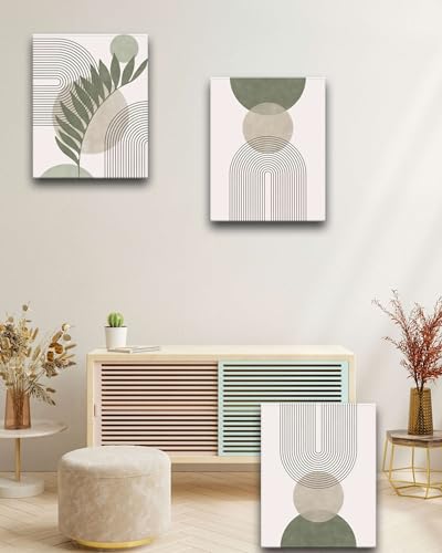 HesenDot Sage Green Boho Framed Wall Art,30x40CM Canvas Posters Prints,Minimalist Wall Decor,Mid-Century Modern Abstract Printing for Living Room Bedroom Bathroom Office,Set of 3 - Cosy Home Interiors HesenDot Sage Green Boho Framed Wall Art,30x40CM Canvas Posters Prints,Minimalist Wall Decor,Mid-Century Modern Abstract Printing for Living Room Bedroom Bathroom Office,Set of 3 - Image 7