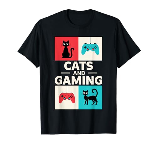 Cats & Gaming T-Shirt for Men, Women & Kids