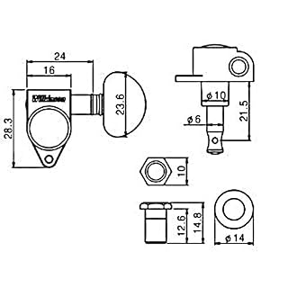 Wilkinson - Clés mécaniques WJ303 - 3 de chaque côté - Rapport d'engrenage 19:1 pour Gibson, Epiphone Les Paul, SG ES EZ-LOK Post doré – Image 2