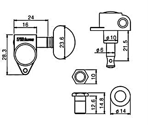 Wilkinson – Clés mécaniques WJ303 – 3 de chaque côté – Rapport d’engrenage 19:1 pour Gibson, Epiphone Les Paul, SG ES EZ-LOK Post doré - Les Beatles, Paul McCartney, John Lennon, RIngo Starr, George Harrison Wilkinson - Clés mécaniques WJ303 - 3 de chaque côté - Rapport d'engrenage 19:1 pour Gibson, Epiphone Les Paul, SG ES EZ-LOK Post doré – Image 3