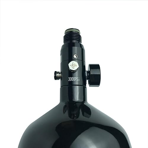 Miniatura 6 de Entrada de 3000 psi, salida de 800 psi, entrada 58-18UNF y rosca G12-14 regulador de tanque de aire de paintball con calibre, regulador de marcador