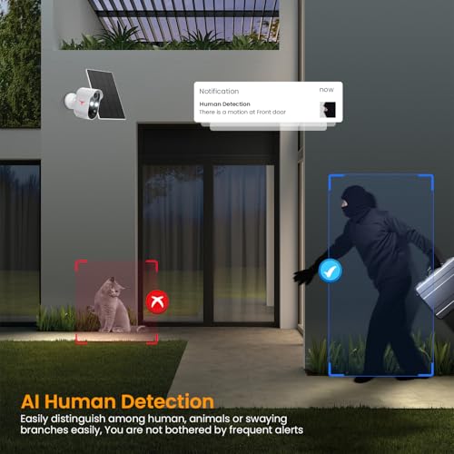 Sjcode M6/R6 1080P Security Camera Wireless Outdoor With Solar Panel For Home Security, Color Night Vision, Pir Motion Detection, Cloud Storage, 2-Way Audio, Live View Bullet Surveillance Cam thumb #1