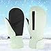 Yiju Winter Ski Mittens Snow Mitts Comfortable Windproof Keep Weather Snowboarding Gloves for Skiing Skating Outdoor, Green