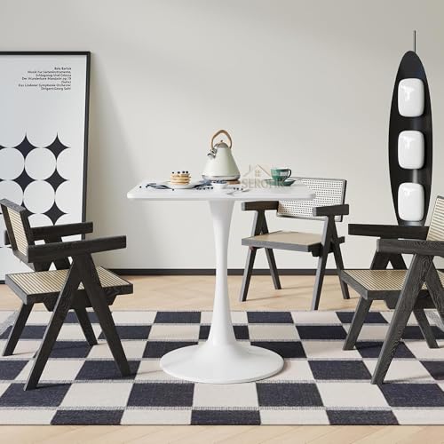 Image of Square Wooden Pedestal Table, Accent Bedside Table,Modern Coffee End Table for Living Room, Bedroom and Balcony with Square Design Table