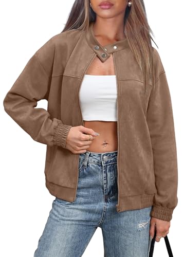 Image of Sampeel Leather Jacket Women Faux Oversized Motorcycle Bomber Coats 2026 Fall Fashion Outfits Winter Clothes
