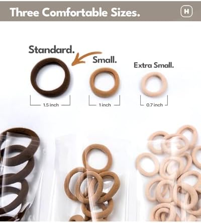 Medium Brown (Chocolate) : Cyndibands Strong Hold, Soft And Seamless 1.5" Fabric Ponytail Holders - 12 Hair Ties (Medium Brown)