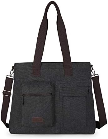 IDAILU Large Canvas Tote Bag Casual Daily Cross-body Hobo Handbags with Detachable Shoulder Strap