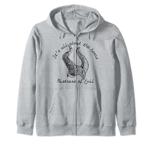 Sweat Maléfique Disney à capuche zippé noir avec imprimé cornes