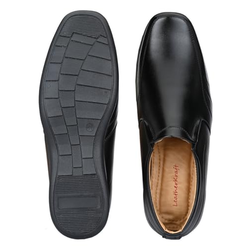Image of Leatherkraft Round-Toe Formal Slip-On Shoes