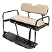ECOTRIC Golf Cart Rear Seat Kit Compatible with Pre-1994 EZGO Marathon Models Flip-Folding Steel Frame Upgrade Tan Leather Look