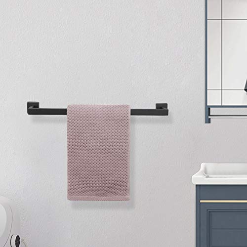 Nearmoon Bathroom Towel Bar, Bath Accessories Premium Thicken Stainless Steel Square Shower Towel Rack For Bathroom, Towel Holder Wall Mounted (Matte Black, 16 Inch) #TOP6