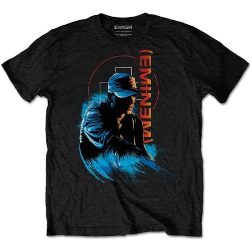 Mens Eminem in Brackets Slim Fit T-Shirt Large Black