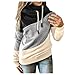 Briskorry Damen Schräger Streifen Langarm Kapuzenpullover mit Tasche Rollkragen Sweatshirt Kapuzenpullis Oberteile mit Kordelzug Pullover Herbst Winter Übergangsjacke