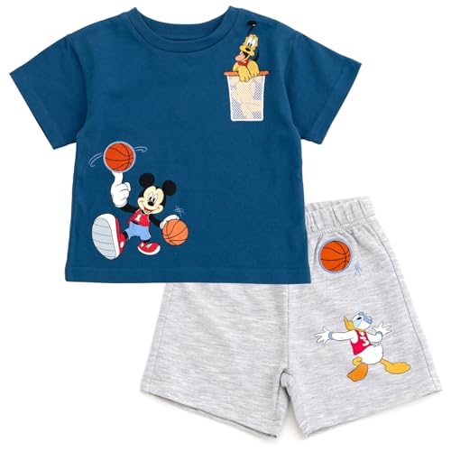 Image of Disney T-Shirt and Shorts Outfit Set Newborn to Little Kid Sizes (0-3 Months - 5)