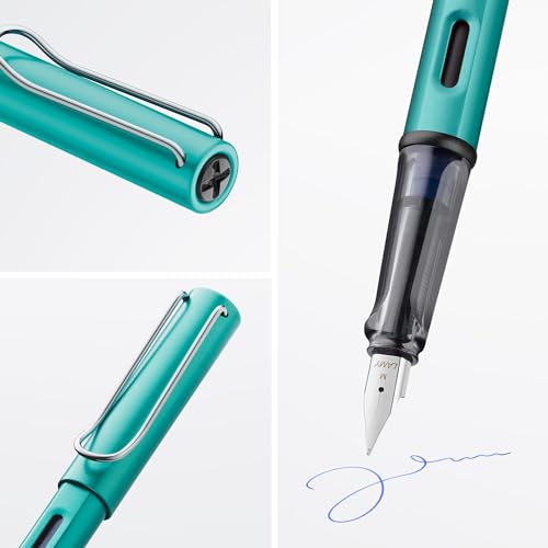 Image of Lamy AL-star Tourmaline Fountain Pen with LH Steel Nib in Line Width M | Lamy Fountain pen with ergonomic handle - lightweight aluminium housing - incl. LAMY T 10 ink cartridge blue