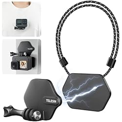 Soporte Cuello Gopro TELESIN Soporte Magnético Snap para GoPro Hero 11/10/9/8/7/6/5/Mini, Insta360 Serie, DJI OSMO Action, Soporte de Pecho con Cierre Rápido, Smartphone y la Mayoría de Accesorios de Cámaras de Acción