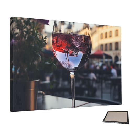 Toile pour verre à vin HCLYvexiria tableau déco murale chambre et salon