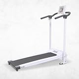 iWalk Laufband inkl. Boardcomputer Hometrainer - Ganzkörpertraining - zusammenklappbar, höhenverstellbar mit Rädern - weiß