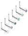 ORAZIO 5-6Pcs 20G Stainless Steel Nose Stud Rings Body Piercing Jewelry Mixed Colored Opal Stone Inlaid