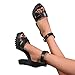 LLDG Damen High Heels Sandalen Elegante Schnalle Chunky Heel Pumps Modische Plateau Peep toe Sandaletten mit Blockabsatz Vintage Sommerschuhe Retro Plattform Strandsandalen Abendschuhe