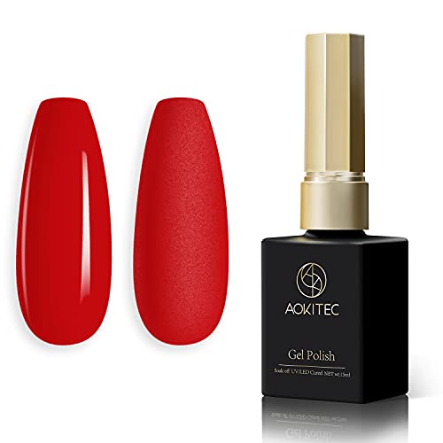 Aokitec Kit de Esmalte de Uñas en Gel, Kit de Esmalte en Gel de Vampiro Negro Lacas de Uñas en Gel Kit de Bricolaje de Manicura de Hogar Regalos para Mujeres Navideños, Monocolor/15 ml Cover
