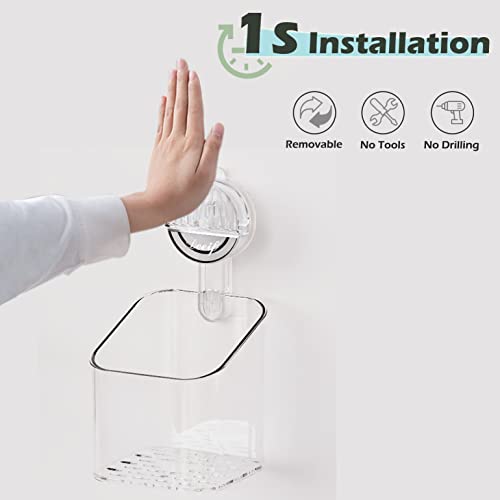 Deeif Clear Suction Cup Toothbrush Holder Bathroom Cup Holder Shower Holder For Beer Wine Toothbrush Toothpaste(Clear) #TOP3