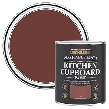 Rust-Oleum Red Kitchen Cupboard Paint in Matt Finish - Fire Brick 750ml