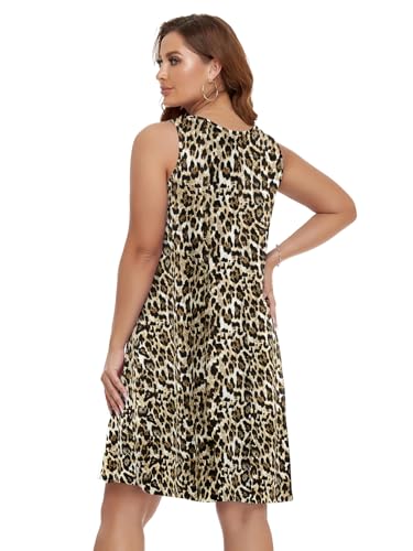 Image of BELAROI Women Casual Summer Beach Dresses Plus Size Sundress V Neck Pockets Swing Tank Dress Cover Ups