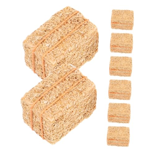 SKISUNO 8 Pièces Mini Ballots de Paille Décoration Automne Réaliste pour Maison de Poupée Jardin DIY
