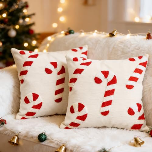 Huahuanghui 2 Stück Kissenbezug Weihnachten 45x45 cm mit...