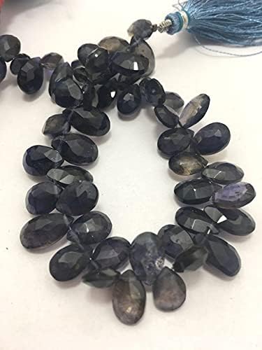 Iolite beads semi precious briolette pears pour création de collier