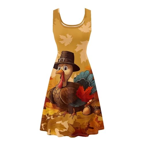 Image of Dreaweet Casual Sleeveless Dresses for Women Girls, Round Neck Tank Dresses with Pockets Summer Sundress Size XS-4XL