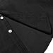 Mens Summer Lapel Button Down Shirts Solid Color Casual Short Sleeve Shirt Fashion Cotton Beach Tops with Pockets Black