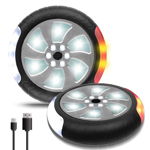 ZLCBBD Kinderwagen Licht USB Aufladbar - Led Reflektoren für Kinderwagen mit 2 Leuchteffekte 18 LED Pro Licht Buggy Wasserdicht Blinklicht mit Klettverschluss (2 Stück)