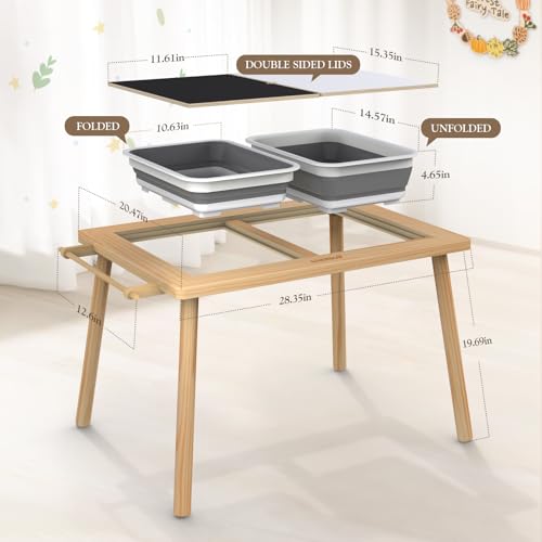 image for Easyego Sensory Table for Toddlers Kids Play Wooden Sand Water Table w