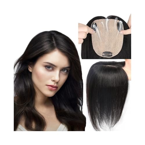 Toppers de cheveux raides en soie naturelle 12x14cm pour femmes
