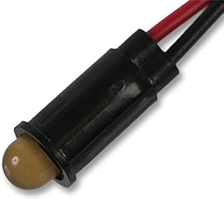 Indicador LED, 12 V CC, amarillo, corriente de avance si 13 mA, clasificación IP NEMA no clasificada, color amarillo LED, intensidad luminosa 8 mcd, diámetro del orificio de montaje: 6,35 mm, voltaje