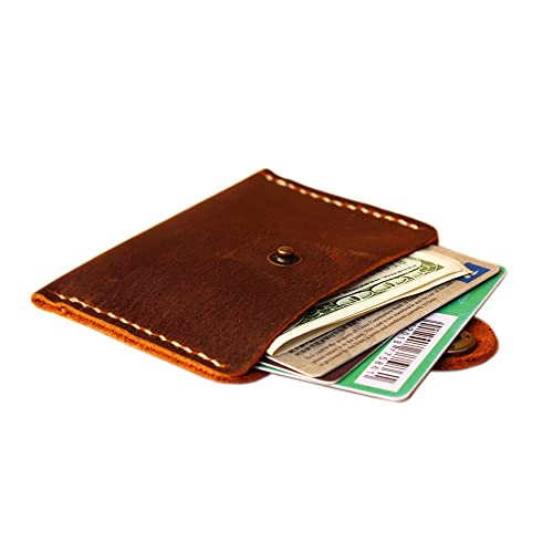 Handmade Thin men's Travel Leather Small Waist Bag Card Wallet