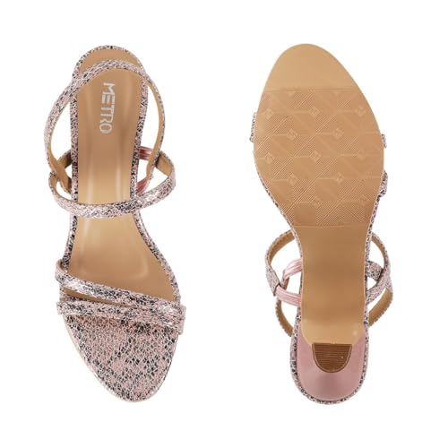 Image of Metro Women Synthetic Leather Kitten Heel Fashion Sandal