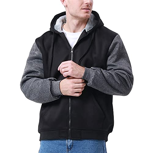 disi Men's Zip Up Hoodie Heavyweight Winter Sweatshirt Fleece Sherpa Lined Warm Jacket2