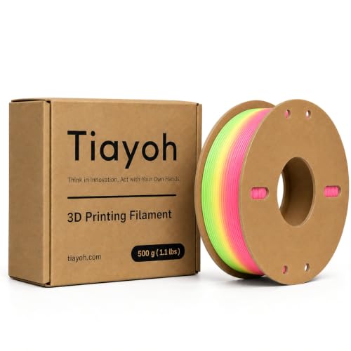 Tiayoh Silk Rainbow Tri-Color PLA Filament 1.75mm, Gradient, ±0.02mm, 500g