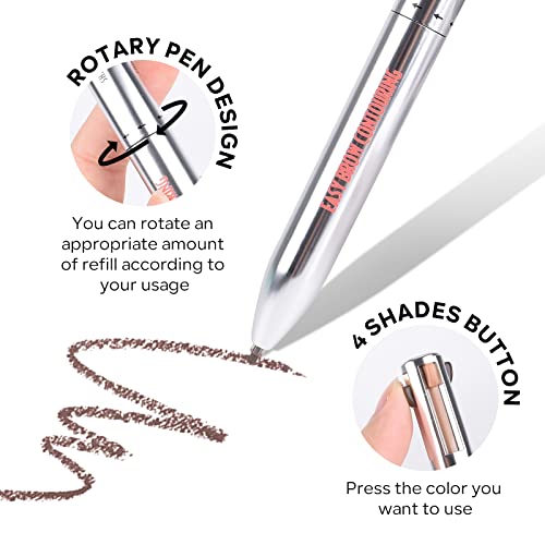 Freeorr 4 In1 Eyebrow Contour & Highlight Pen, Brow Contour Defining Highlighting Waterproof Eyebrow Pencil, Eye Makeup Beauty Tool Long Lasting (1#Blonde) #TOP2