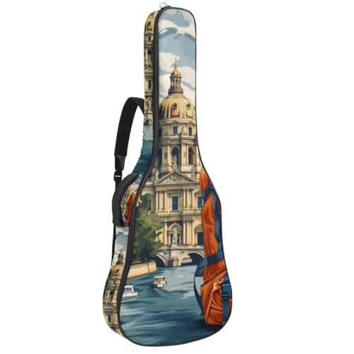 Housse guitare acoustique antichoc avec poches de rangement
