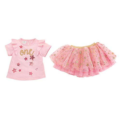 Jupe anniversaire 1 an rose Mud Pie ensemble de fête premier anniversaire fille