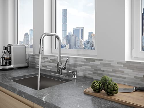 Pfister Zanna Kitchen Faucet With Pull Down Sprayer And Soap Dispenser, Single Handle, High Arc, Polished Chrome Finish, F5297Znrc #TOP6