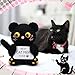 Yookeer Crochet Cat Lover Gifts for Women, Cat Mom Gifts Crochet Doll with Card Handmade Knitted Animals Gift Idea for Birthdays Mother's Day(Black)