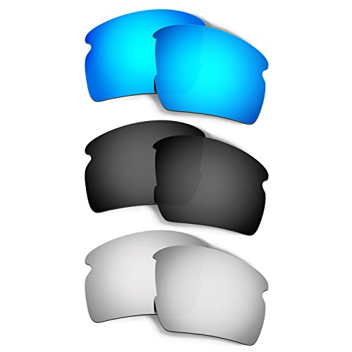 Verres Flak 2.0 XL Oakley solaires de rechange bleus et noirs