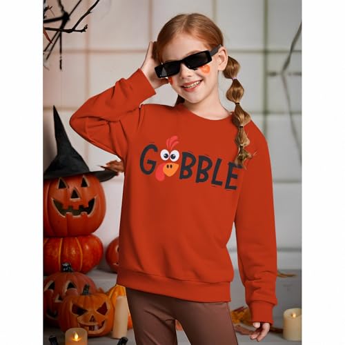Boy Girl Thanksgiving Outfits Kid Gobble Turkey Graphic Sweatshirt Shirt Casual Crewneck Pullover Long Sleeve Top3